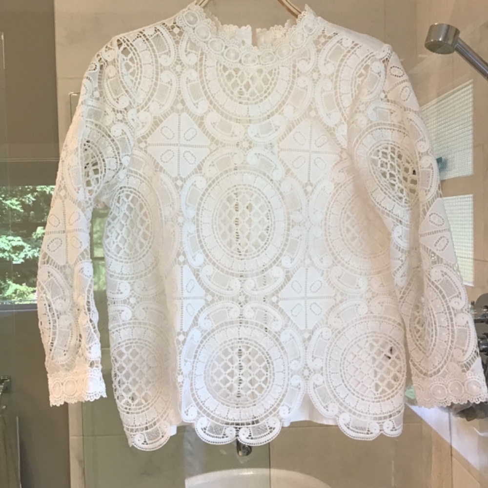 Anthropologie x James Coviello LACED MEDALLION Blouse - Picture 4 of 7